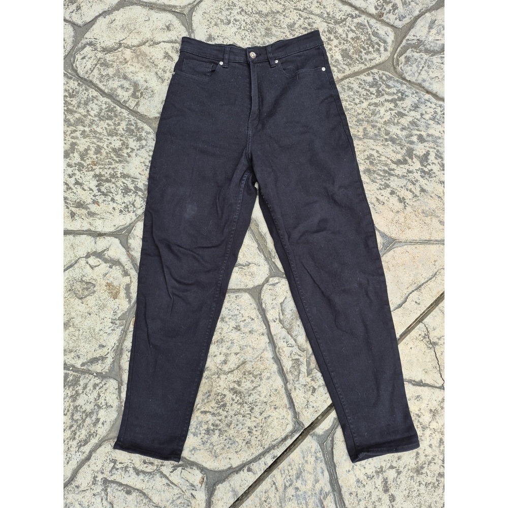H&M Divided Women's Jeans Size 8 Black Denim High Waist Ankle Length‎ EUC